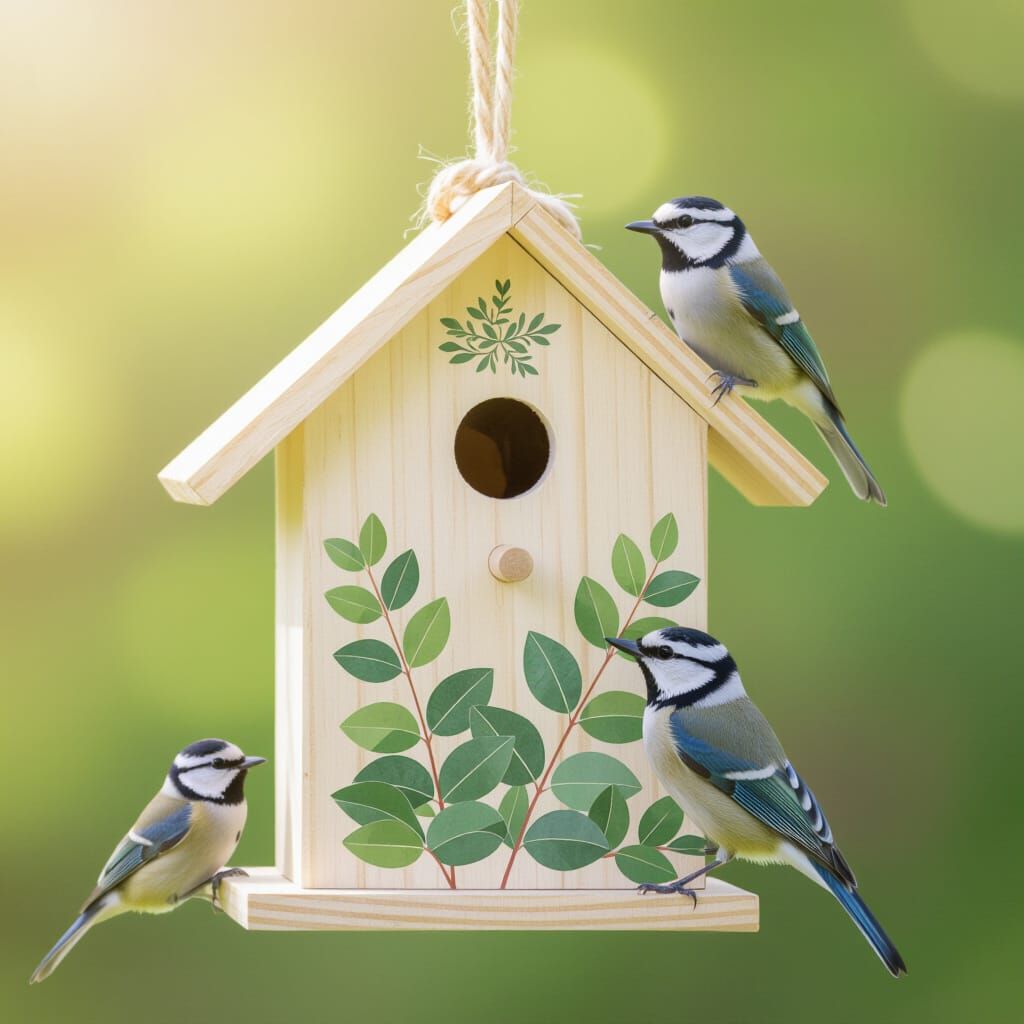Rustic Eucalyptus Birdhouse Design