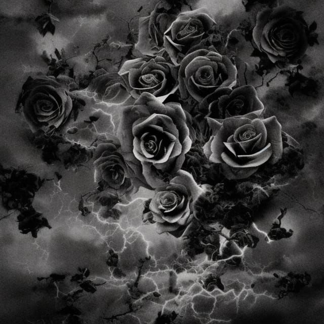 Black Rose with Crimson Thorns: A Dark Monochromatic Matte P...