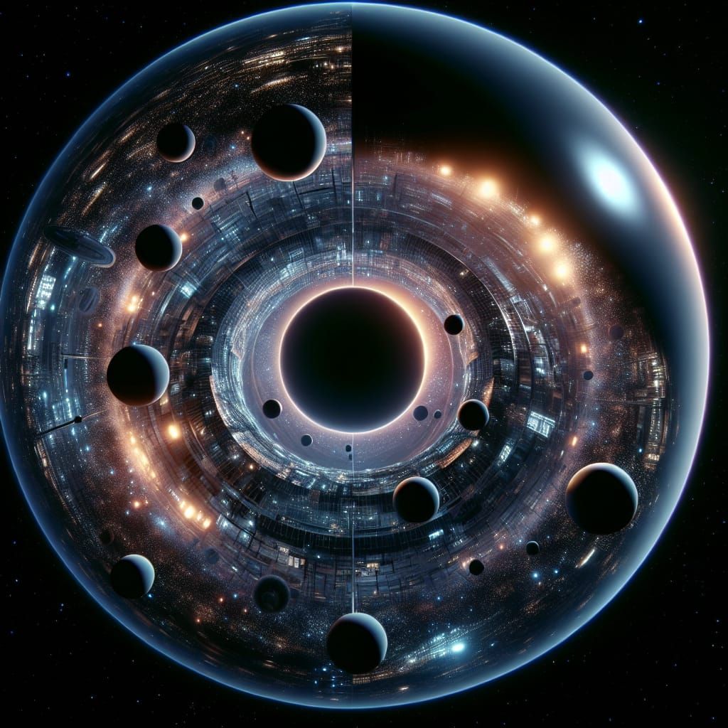 Cosmic Marvel: Black Hole in Dyson Sphere
