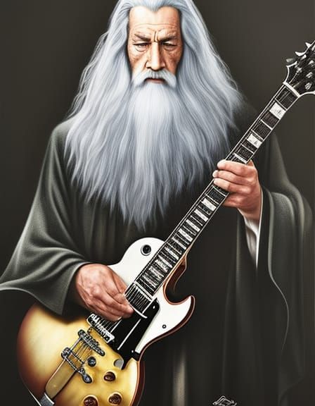 Gandalf Shreds on a Gibson Les Paul