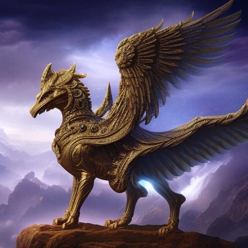 Celestial Griffin in Epic Digital Matte Painting