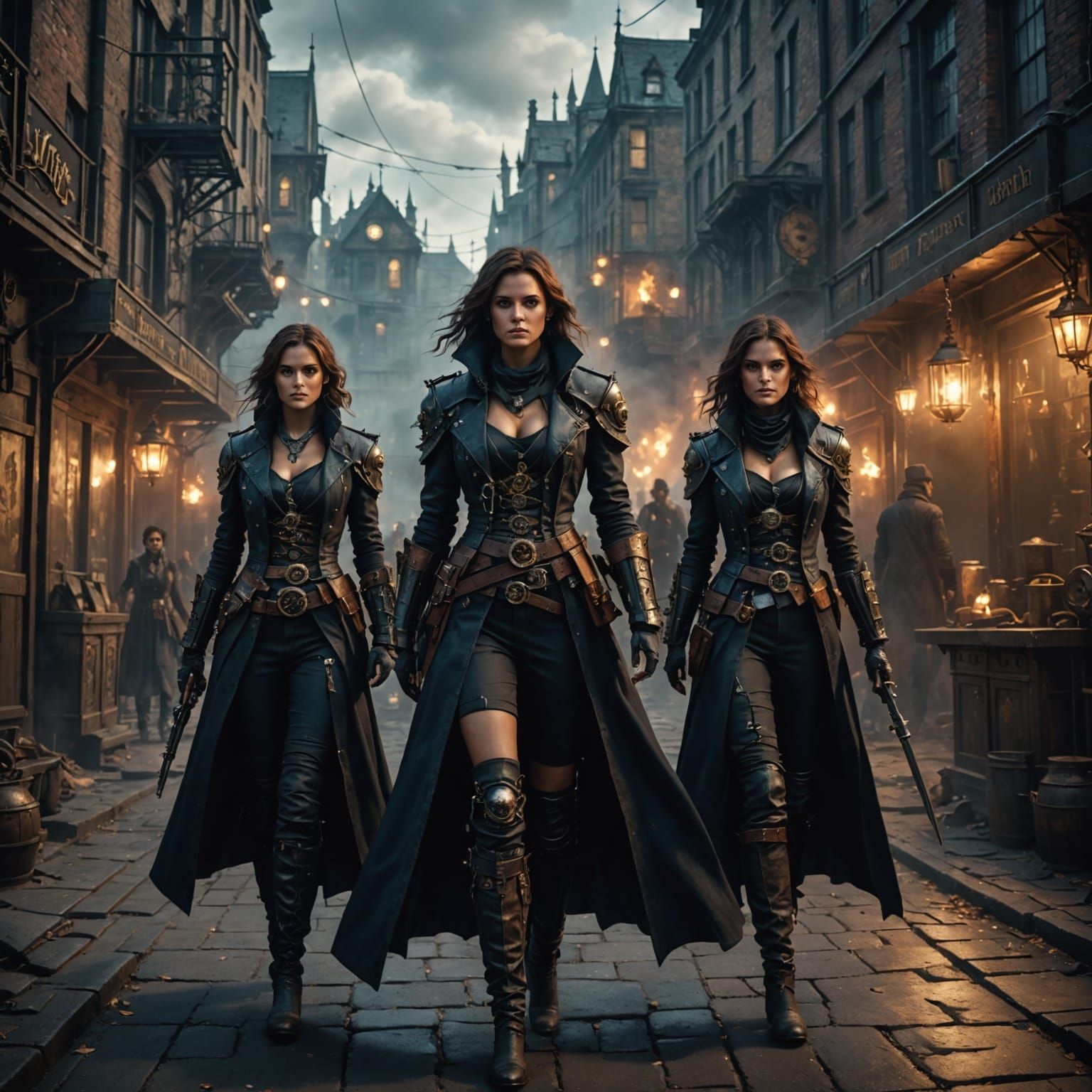 Steampunk Assassins Stroll Down a Dark Alley