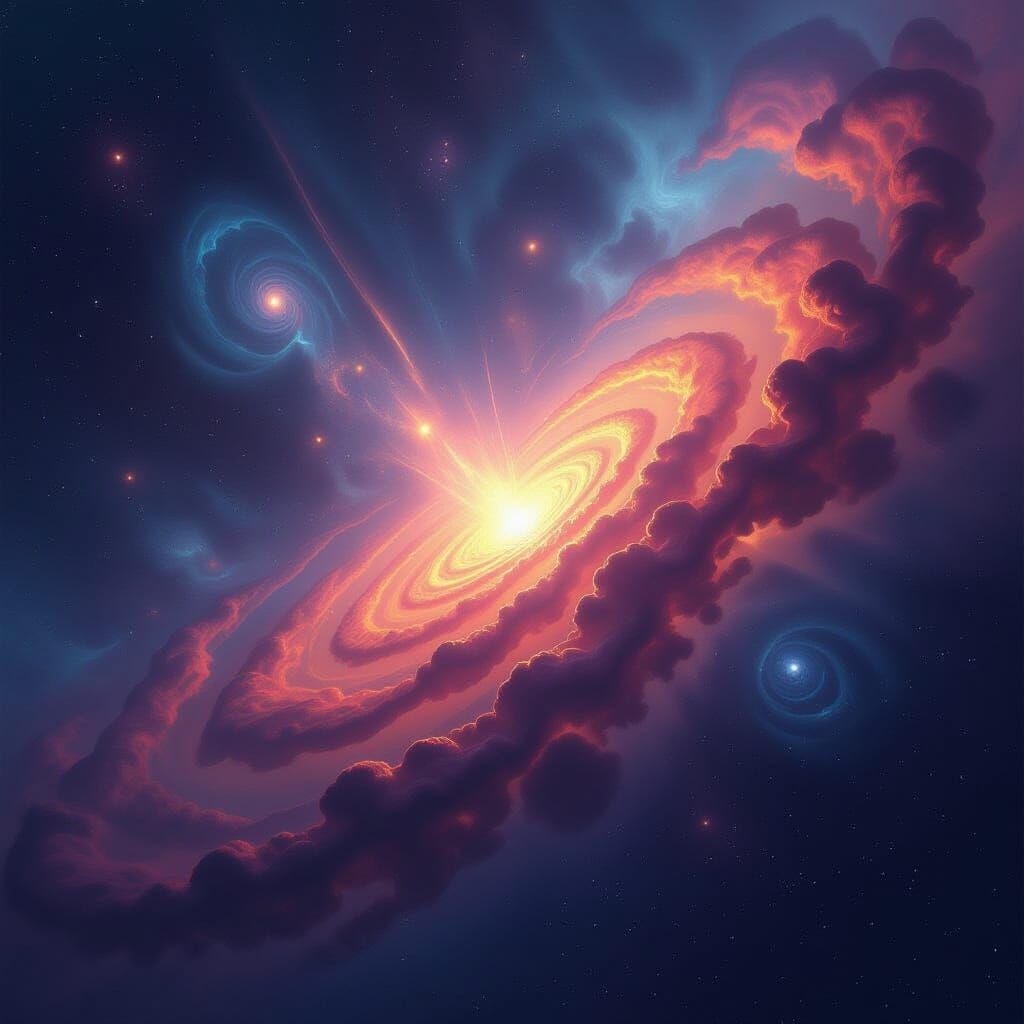 Cosmic Nebula Born From A Question, Surreal Art