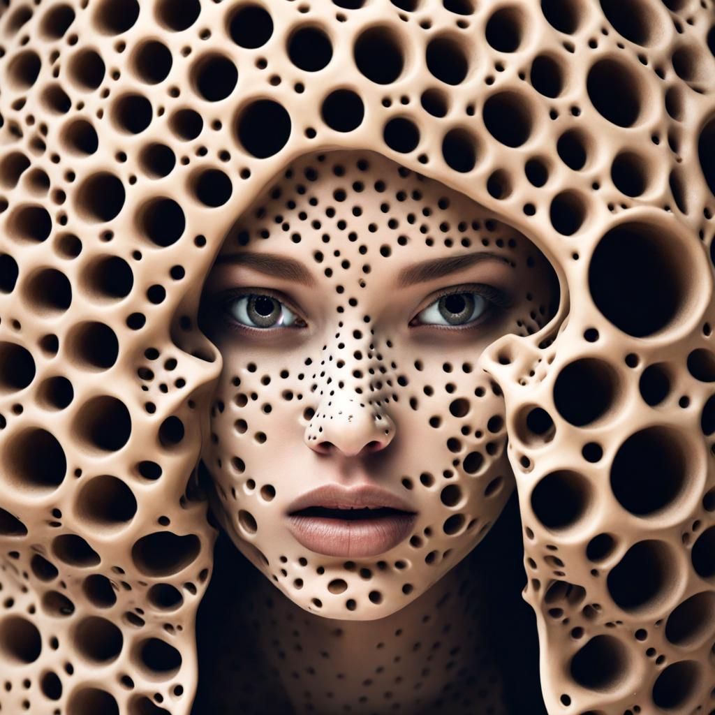 Trypophobia: A Disturbing Close-up of a Woman