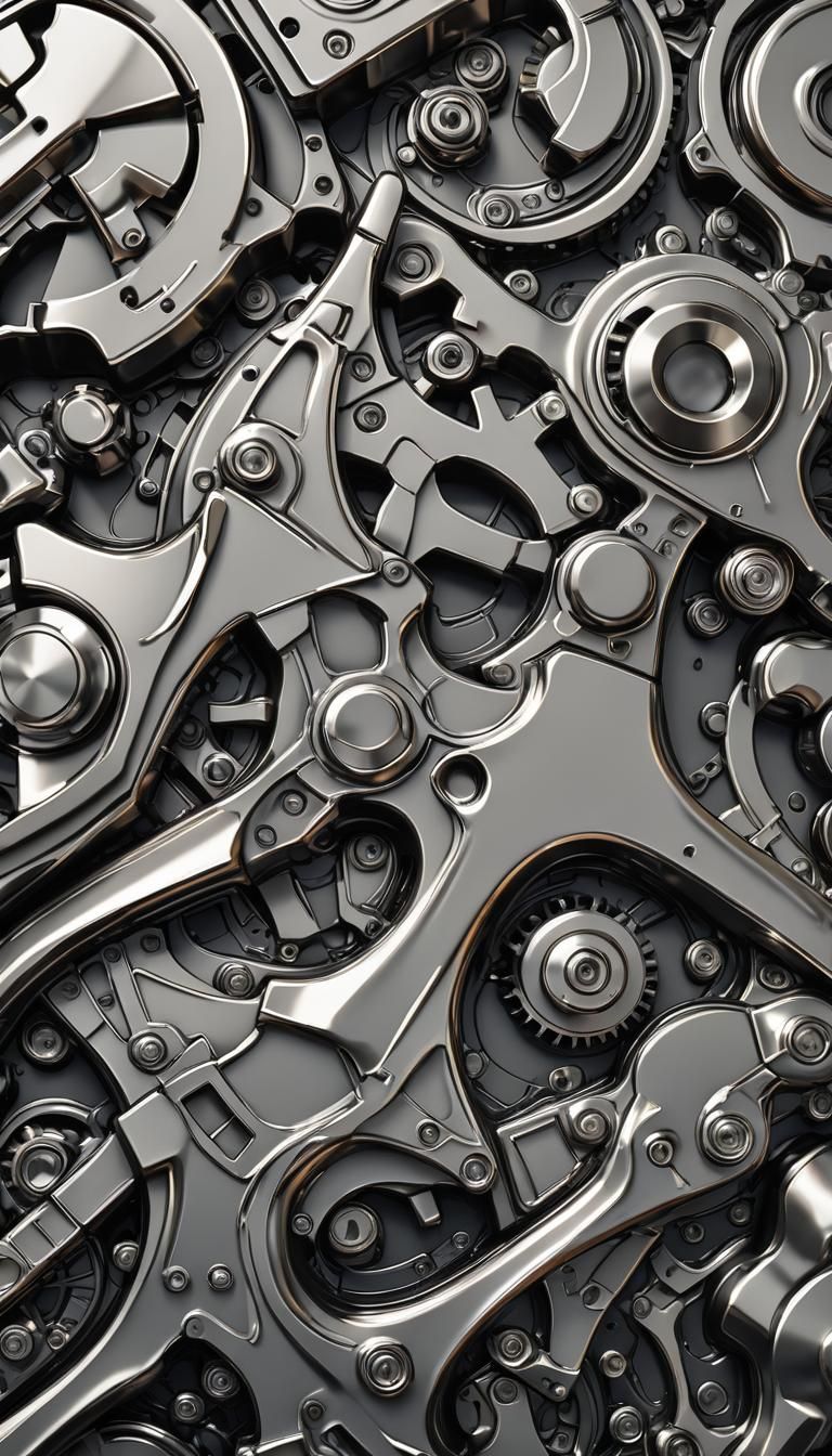 Hyper-Realistic Die-Cast Metal Object: Vivid Digital Art