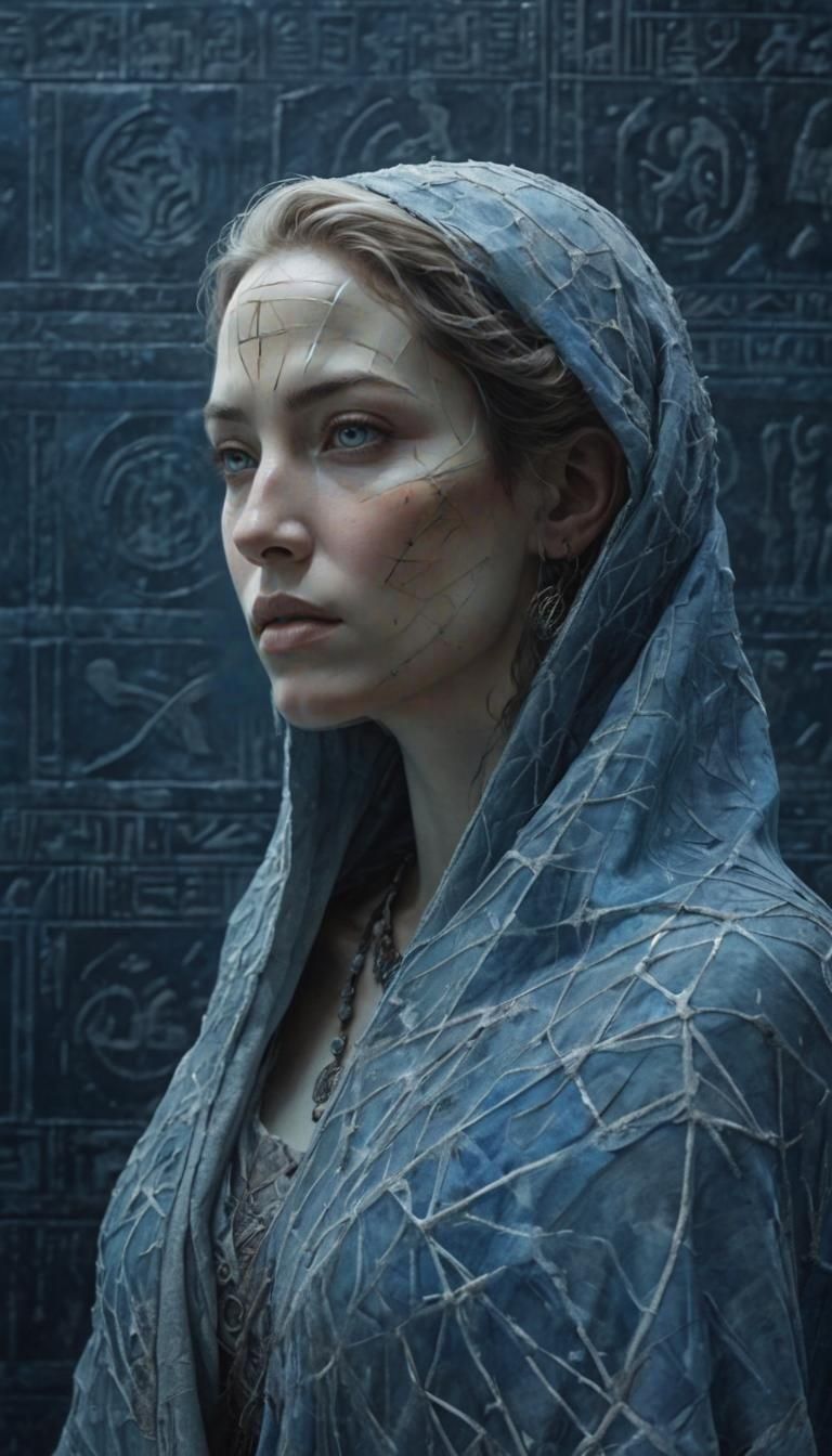 Ancient Woman in Polygonal Prism