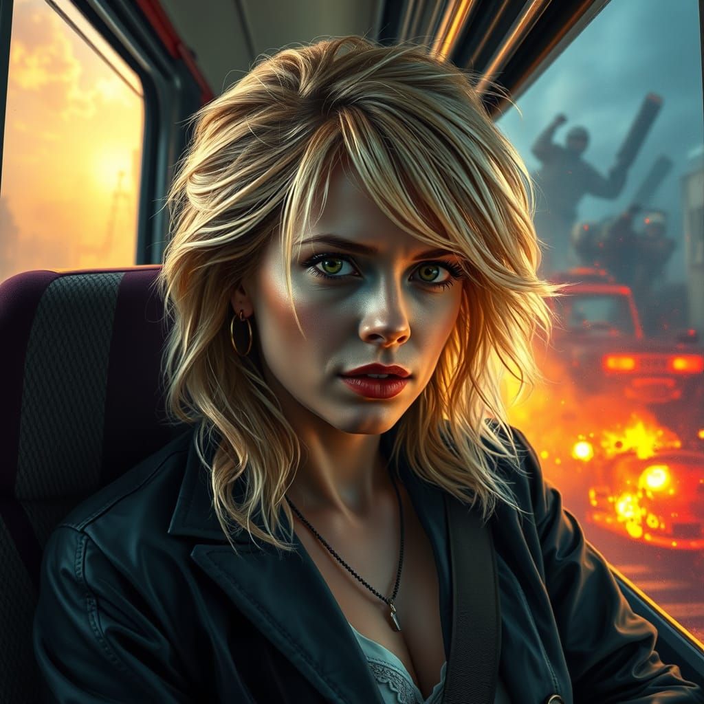 Pamela Anderson in Hijacked Train Siege