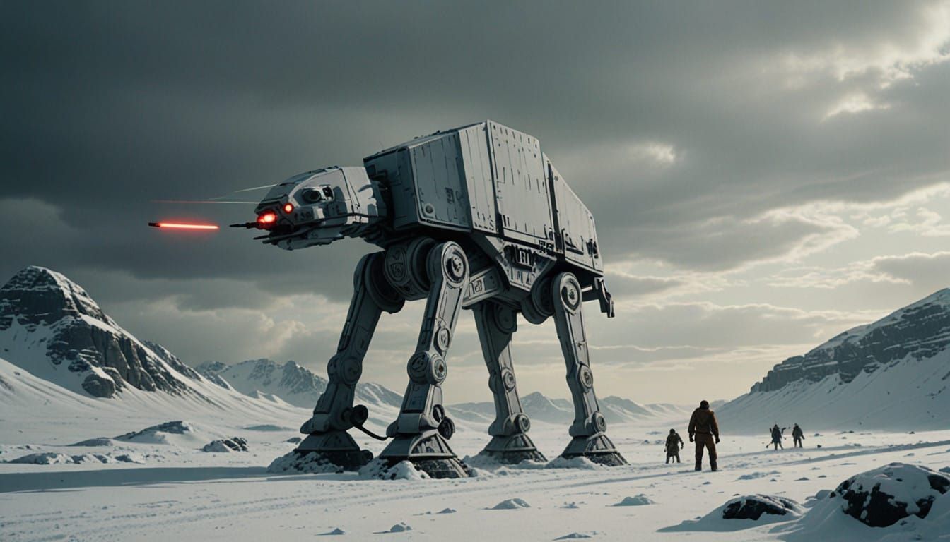 Epic Battle on Hoth: AT-AT Walkers vs Rebel Forces in Snowy...