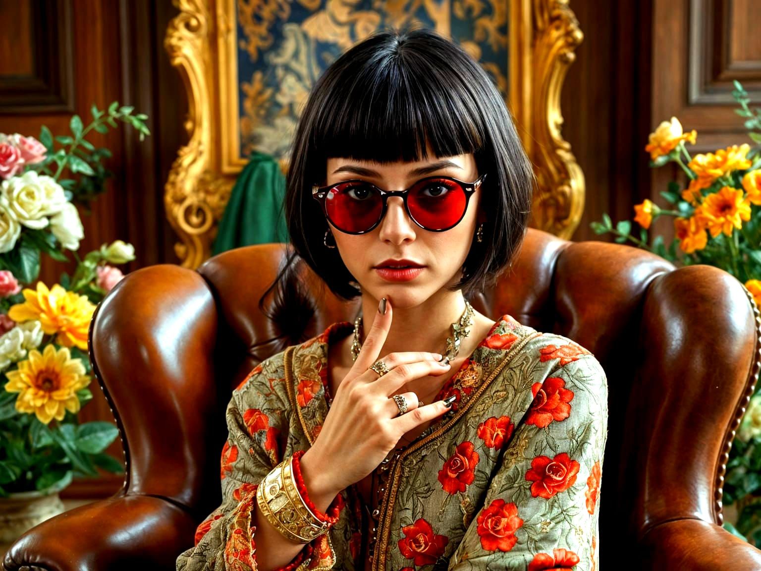 Blood Hazard Girl in Art Nouveau Style