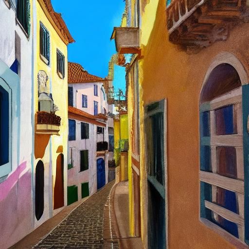 Baroque Woman in Portuguese Dress with Azulejo Tiles