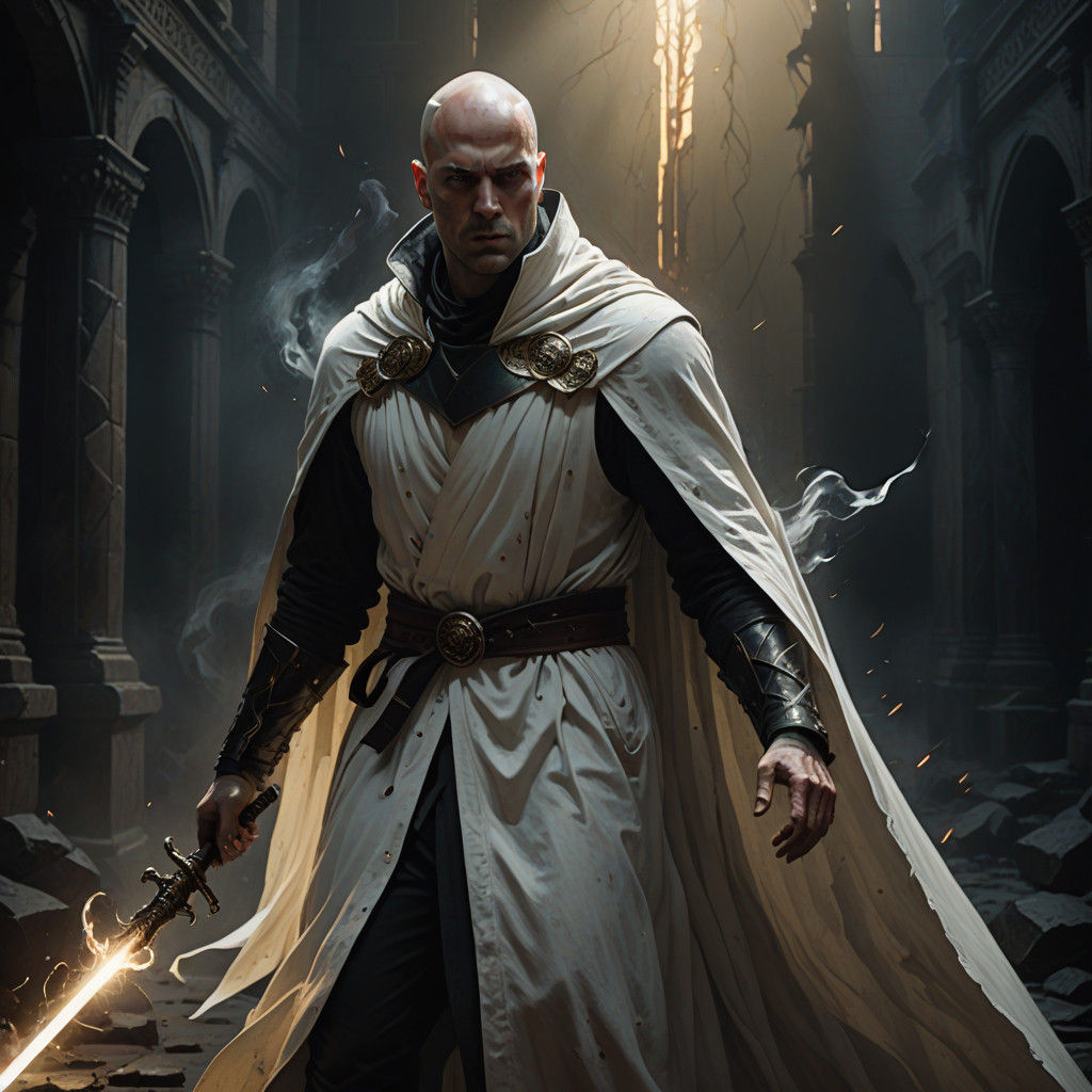 Heroic Figure in a Dark Fantasy Realm