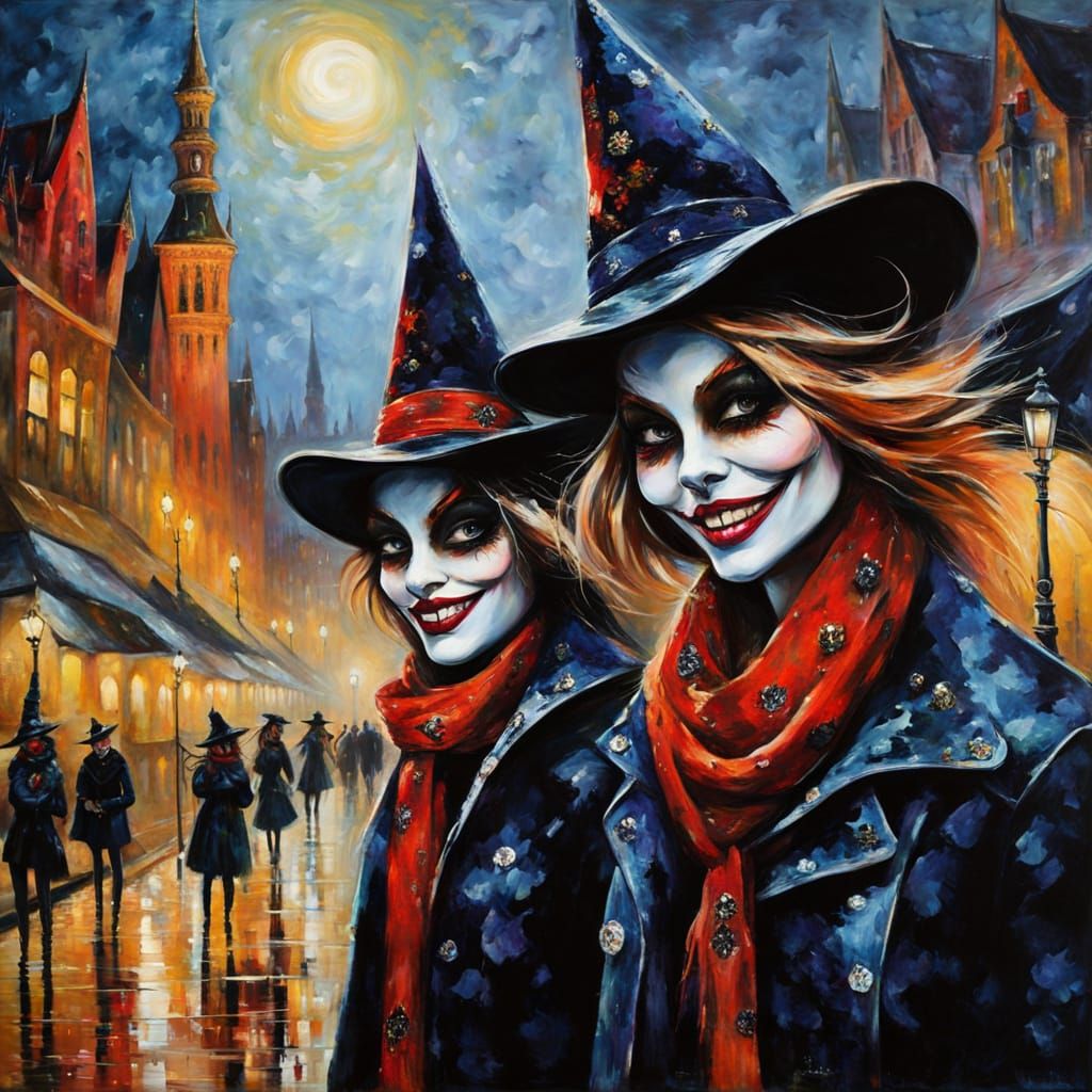 Laughing Witches Meet in Sugarpunk City Center