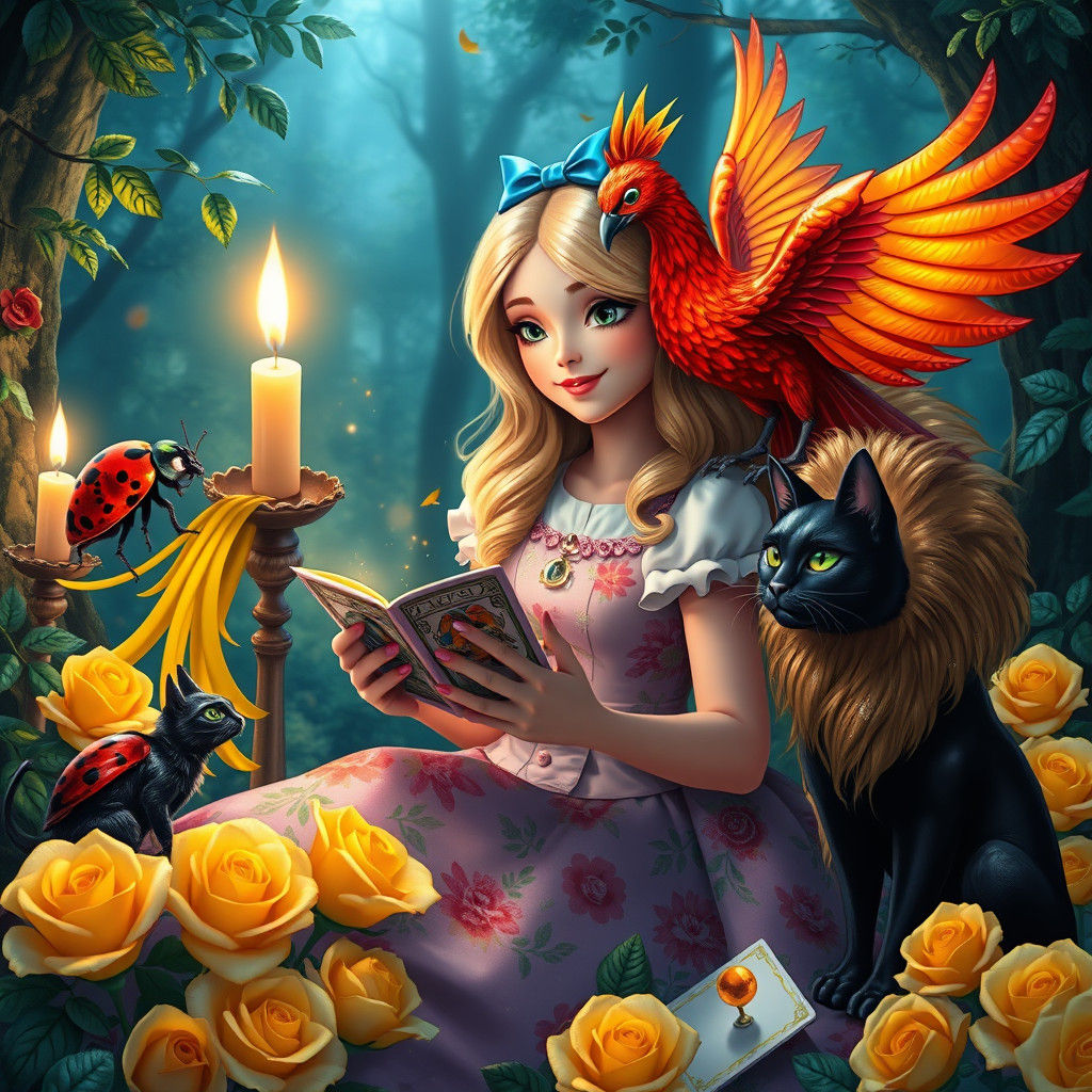 Alice in Wonderland Tarot Reading in Candyland Art Style