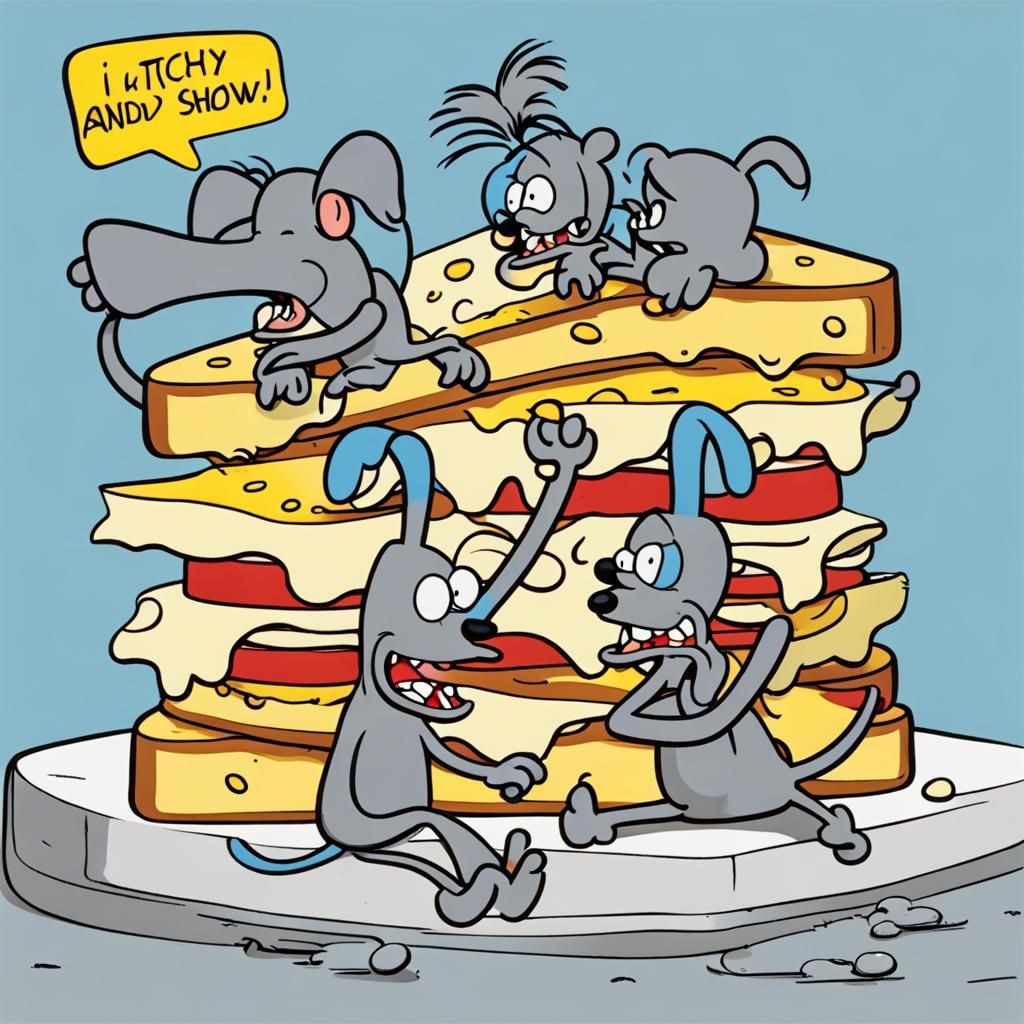 Itchy and Scratchy in a Cheese Sandwich