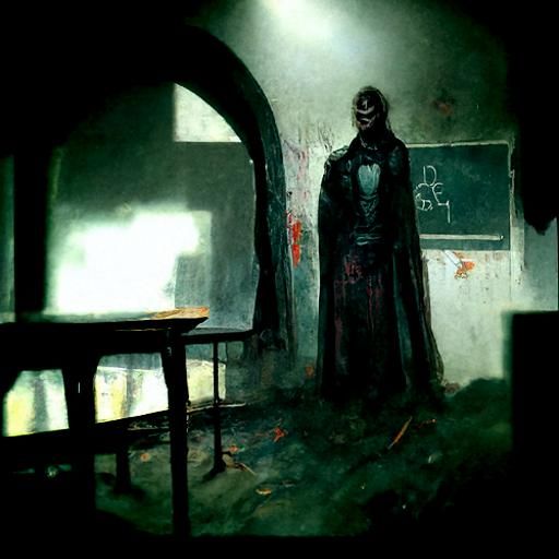 Sinister Classroom by Greg Rutkowski