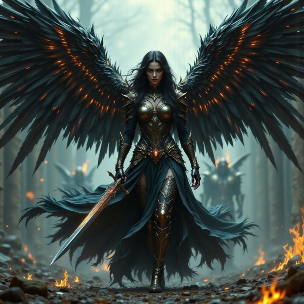 Avenging Angel of Vengeance in Roiling Shadow