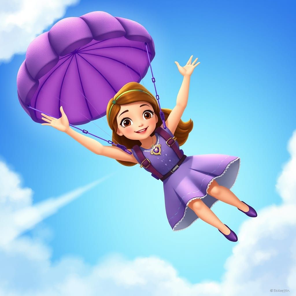 Princess Sofia Skydiving in Disney Jr Style