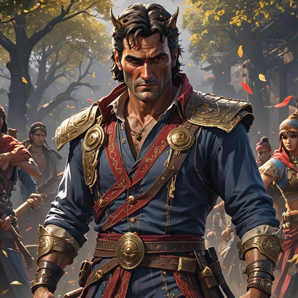 Ash Williams as Gypsy King: 3D Anime Art