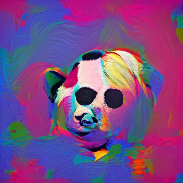 Panda Portrait in Andy Warhol Pop Art Style
