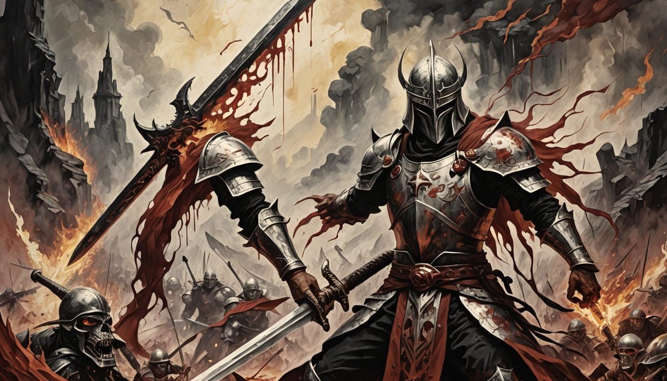 Legendary Blood and Fire Sword of Isten Kardja Painting