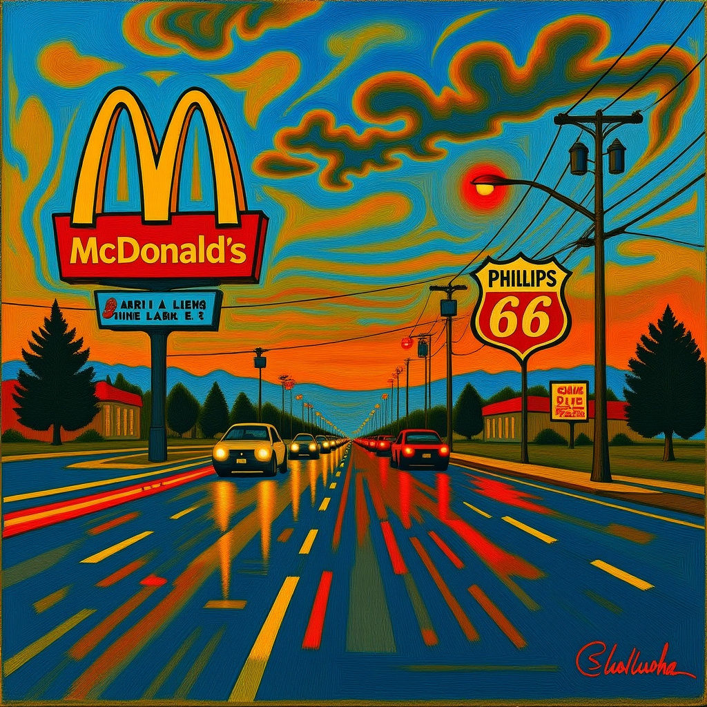 Abstract Americana: Fast Food Logos in Twilight Tones