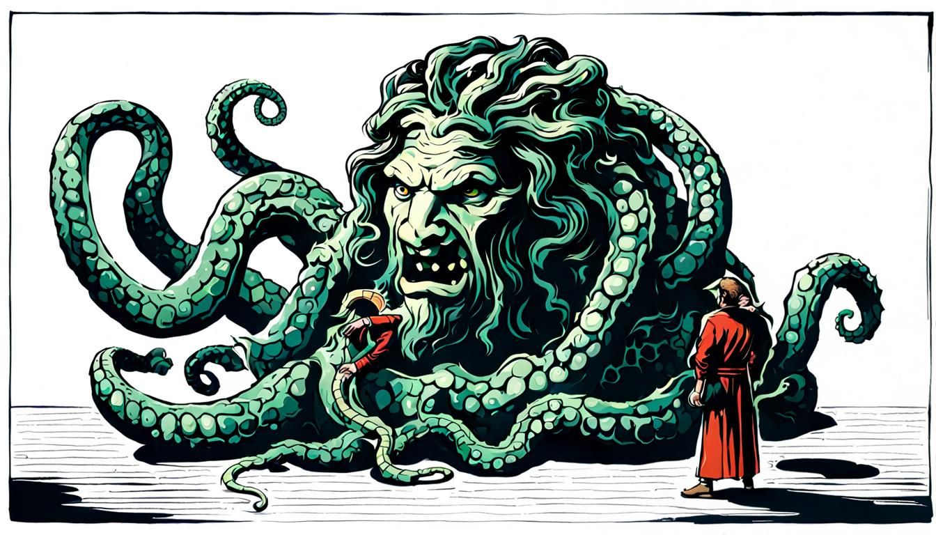 Man's Unusual Pet: A Gorgon Companion