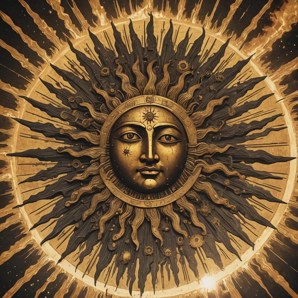 God Figure Enthroned Inside the Sun
