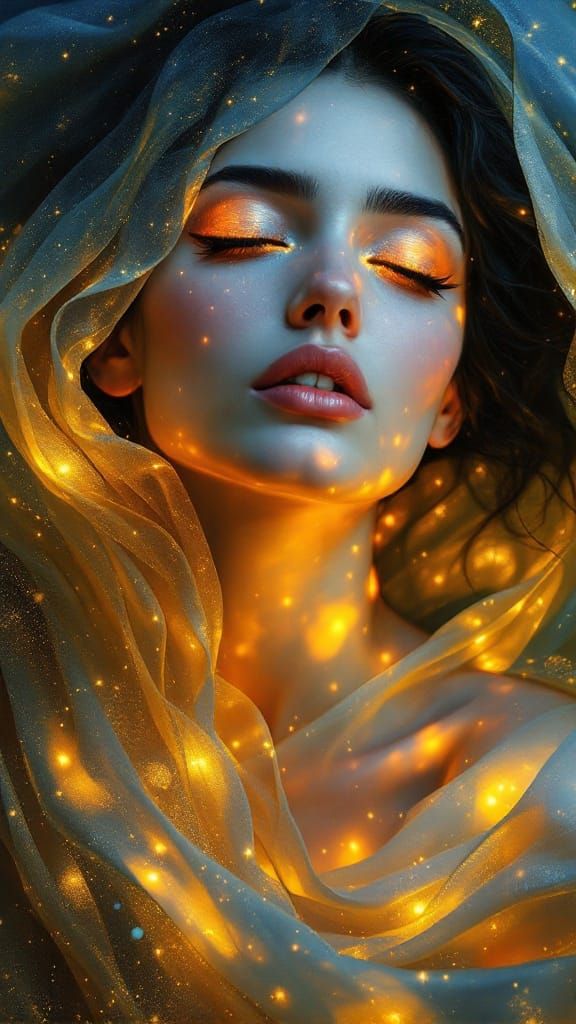 Surrealist Dream Goddess in Ethereal Glow