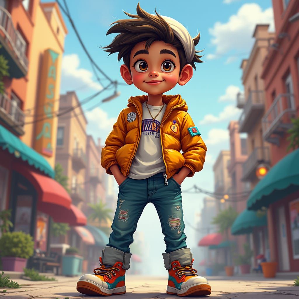 Confident City Youth in Vibrant Colors