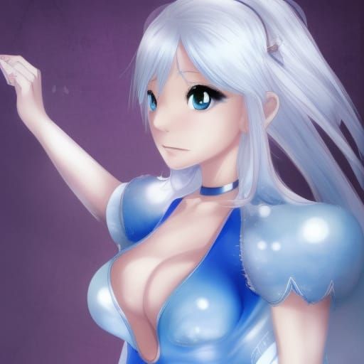 Female Smurf in Anime Style with Blonde Hair