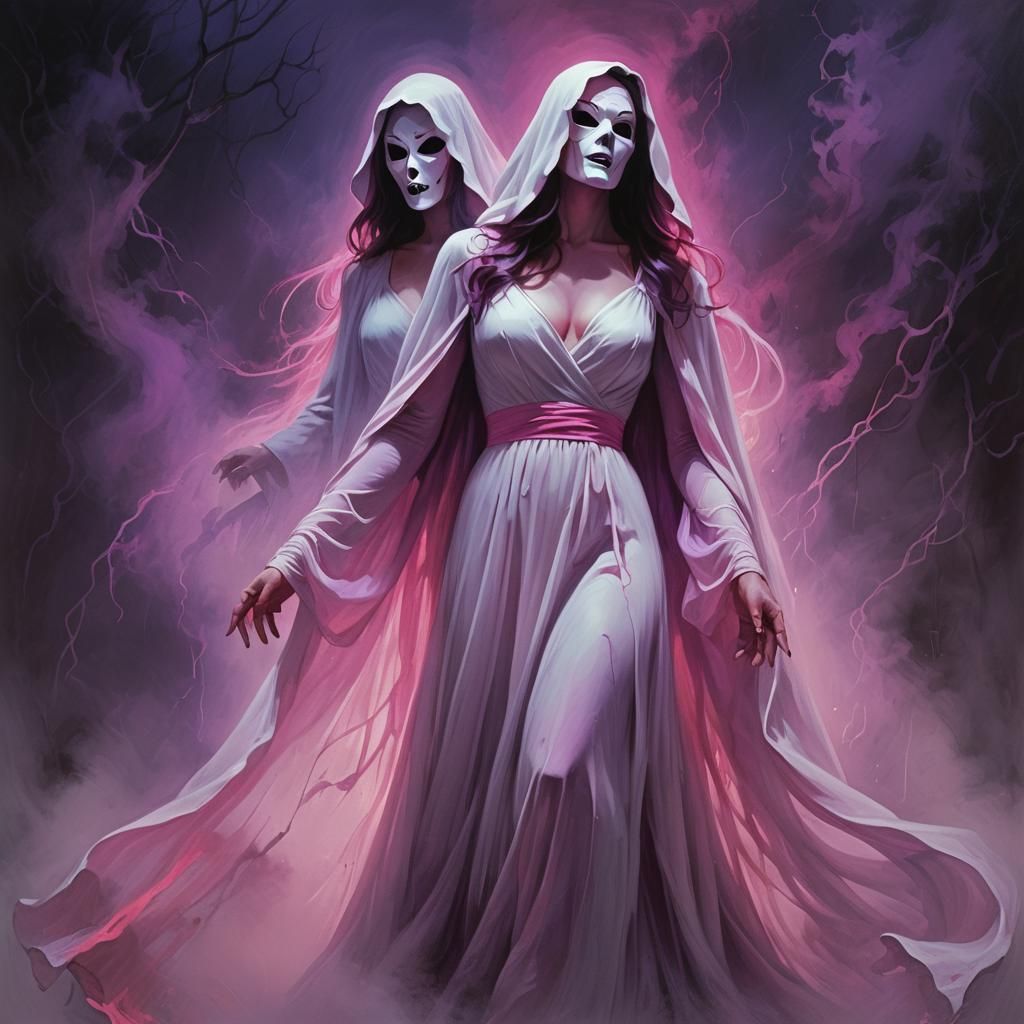 Ghostface Diva in Neon Horror Style