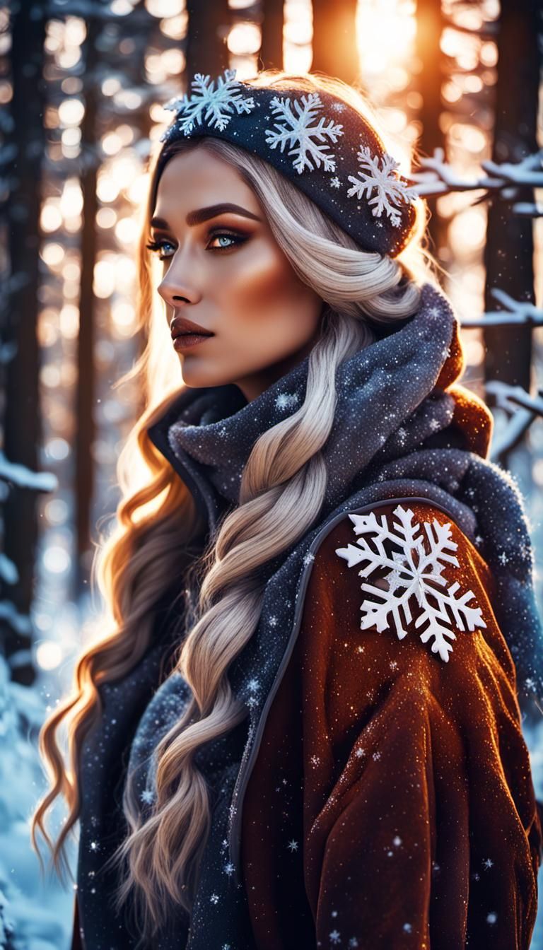 Winter Collection in Snowy Forest, Fantasy Concept Art