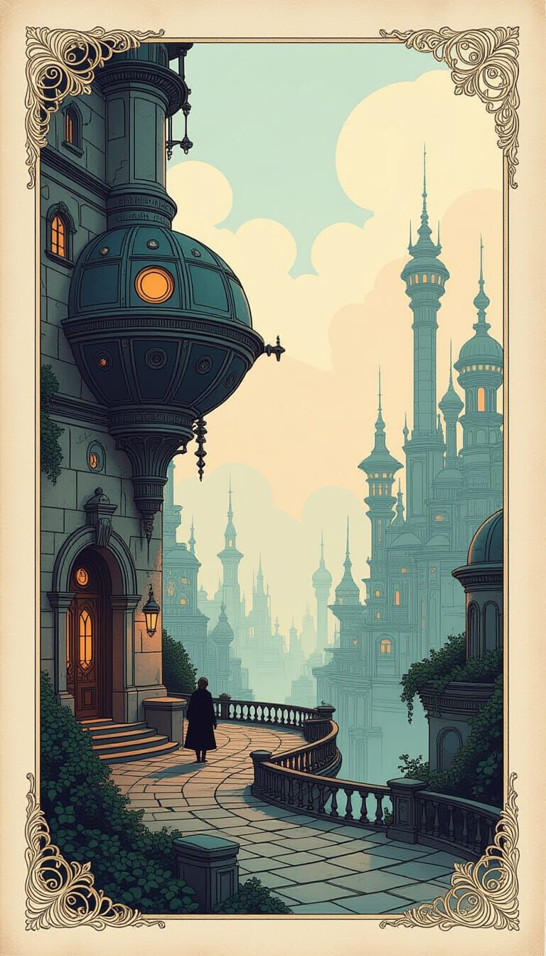 Whimsical Fantasy Scene with Intricate Details