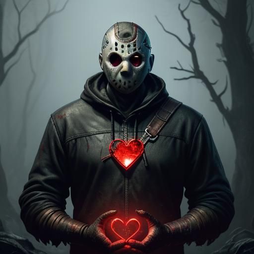 Jason Voorhees' Heartfelt Valentine in Detailed Matte Painti...