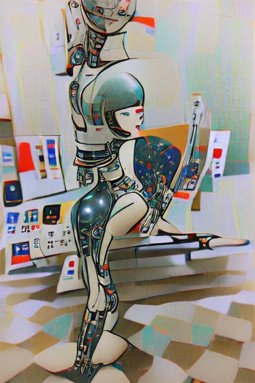 Ukiyo-e Robot Art Print Poster
