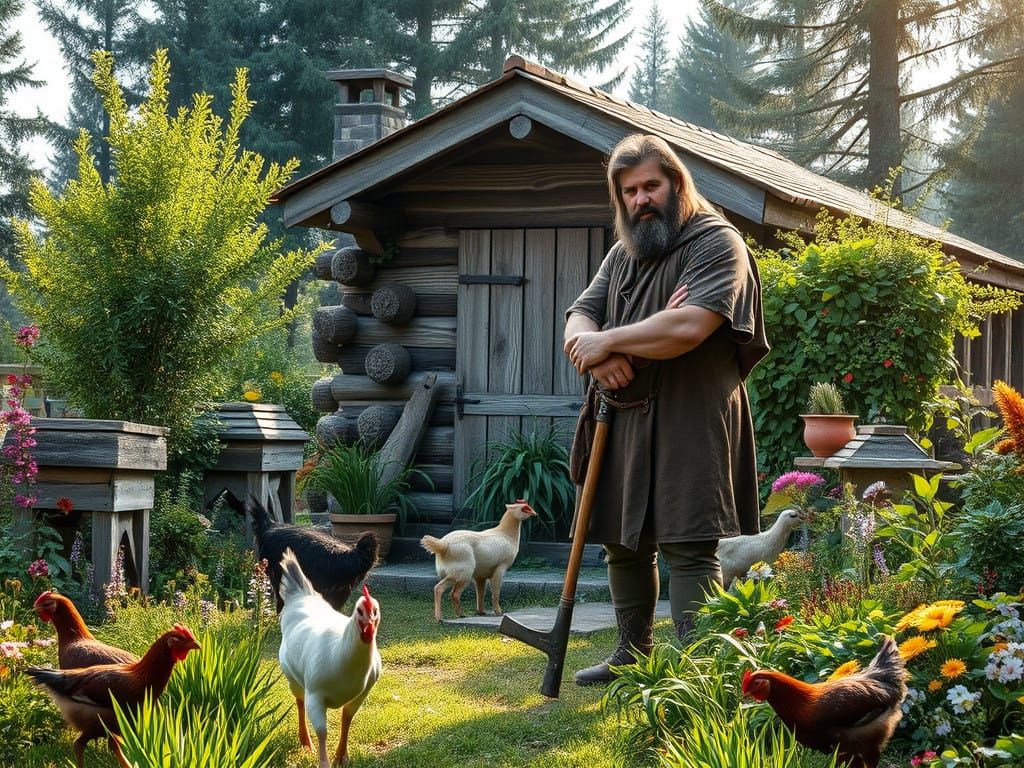 Thriving Natural Garden with Rustic Charm in Idyllic Landsca...