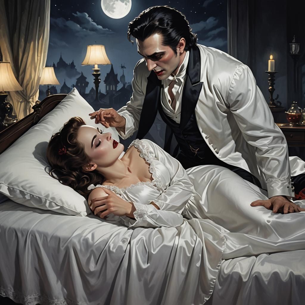 Vampire's Seduction: A Dark Fantasy Scene
