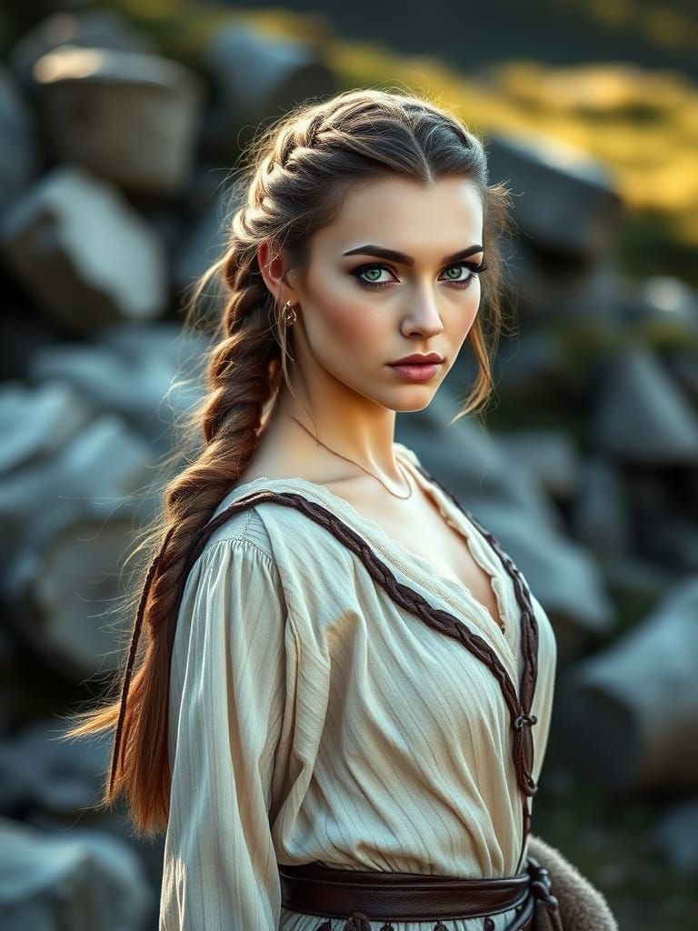 Elegant Viking Goddess in Cinematic Style