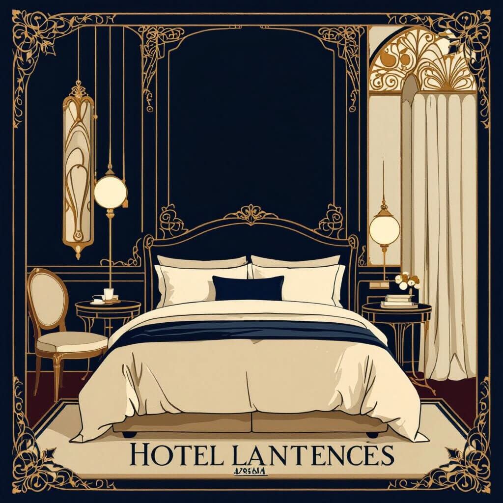 Elegant Hotel Branding in Classic Art Nouveau Style