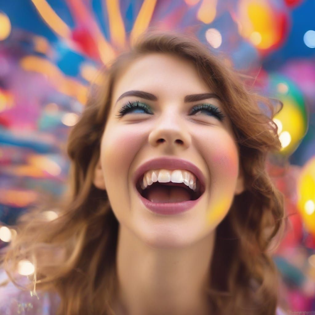 Whimsical Carnival Portrait in Soft Pastel Hues