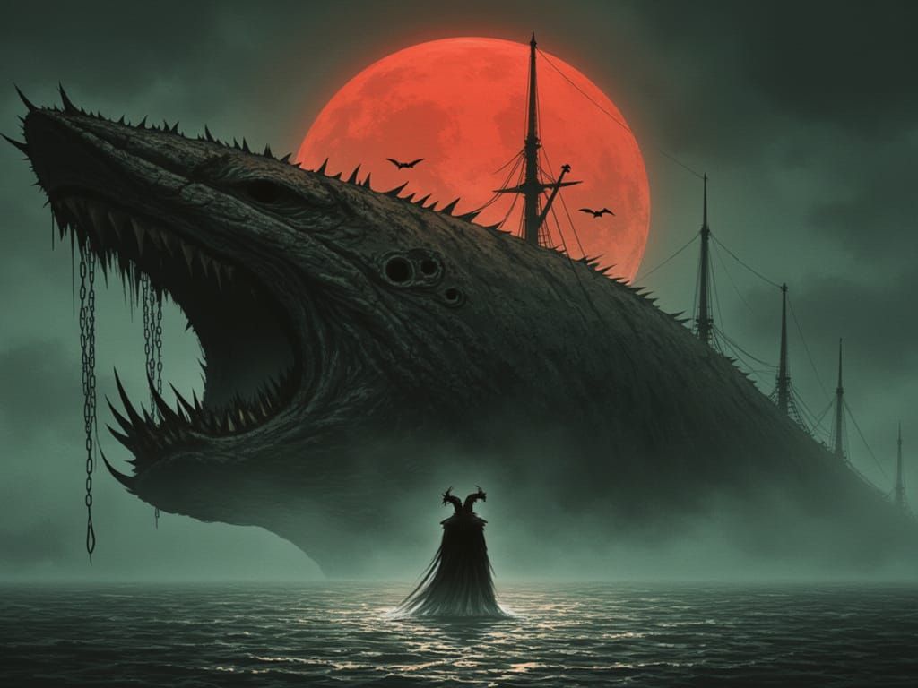 Massive Leviathan Rises in 90s Horror Style