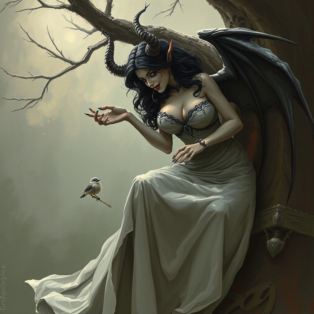 Demon's Kindness: Helping a Baby Bird