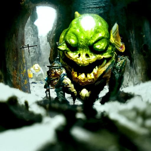 Hyperrealistic Goblin Dungeon with Sinister Chief