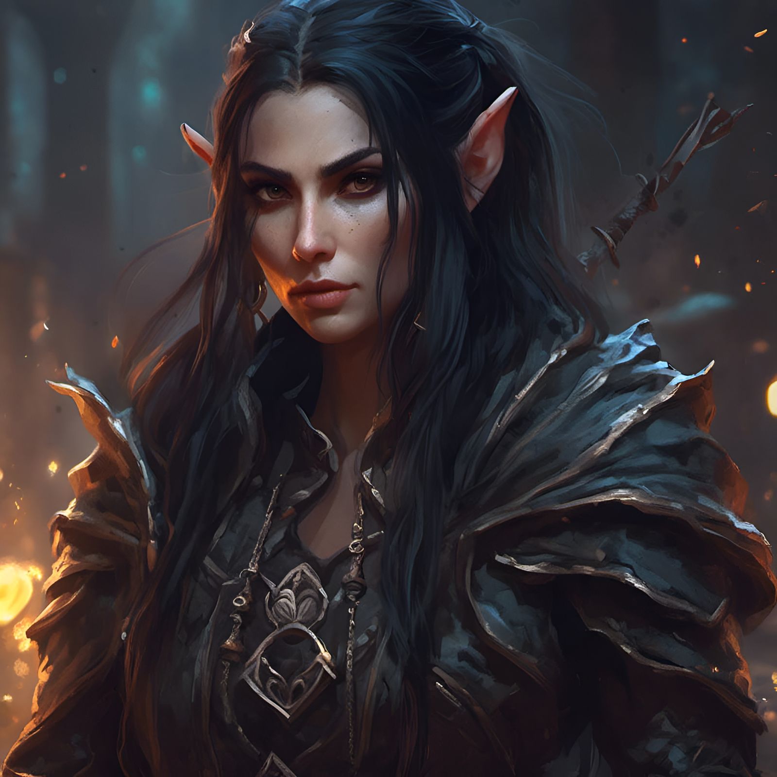 Dark Elf Assassin in Hyperreal Fantasy Art