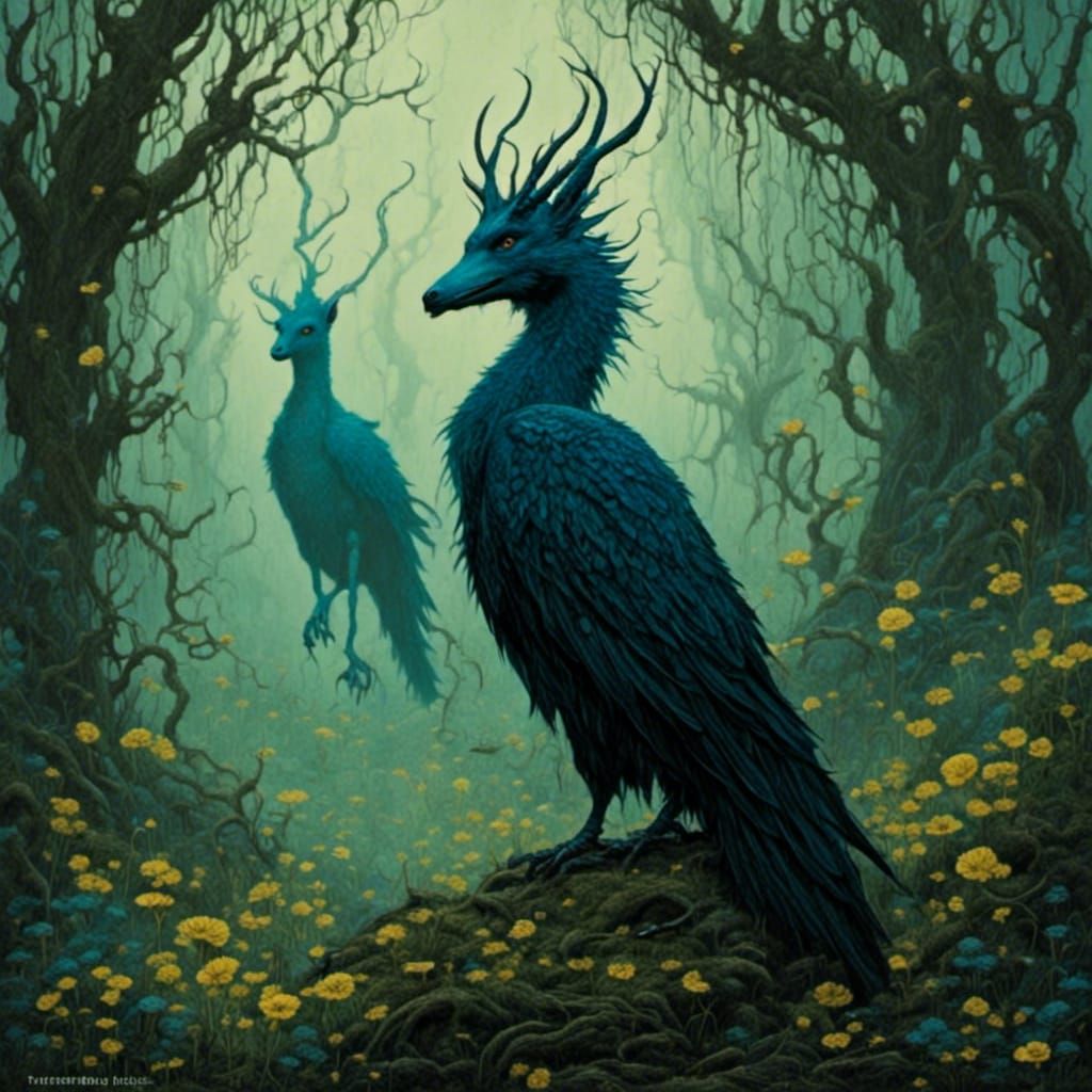 Surreal Dragon Nightscape in 3D Digital Art