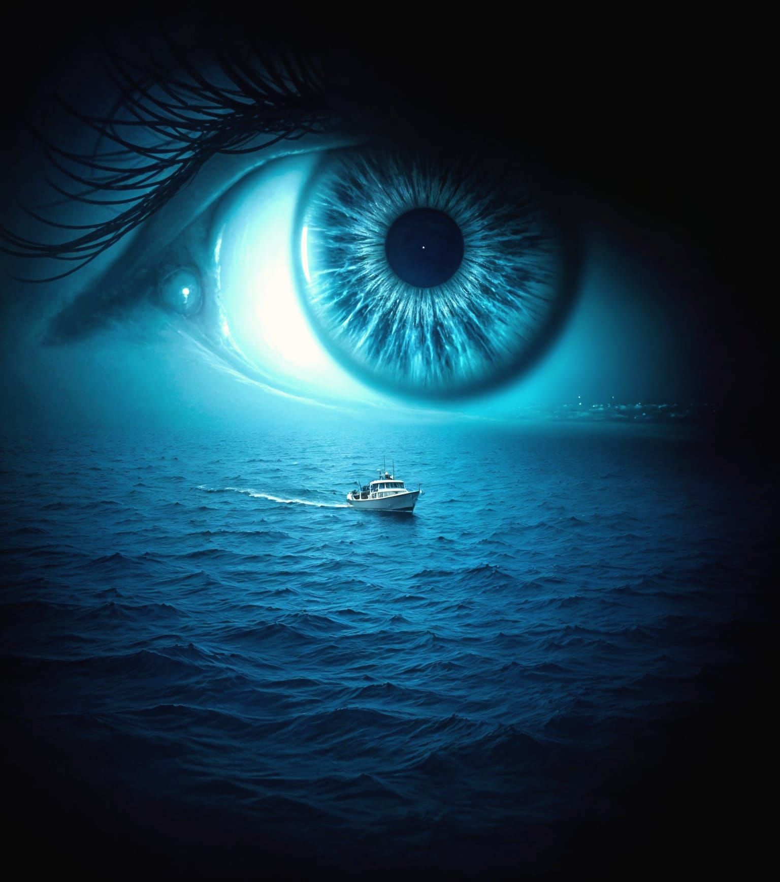 Horror Movie Poster: Eye Over Dark Sea