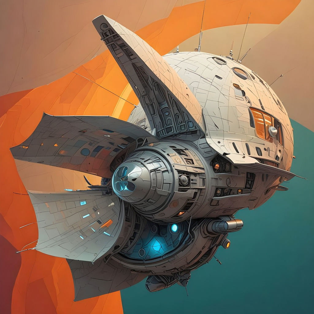 Surreal Postmodern Spacecraft in a Dreamlike Environment