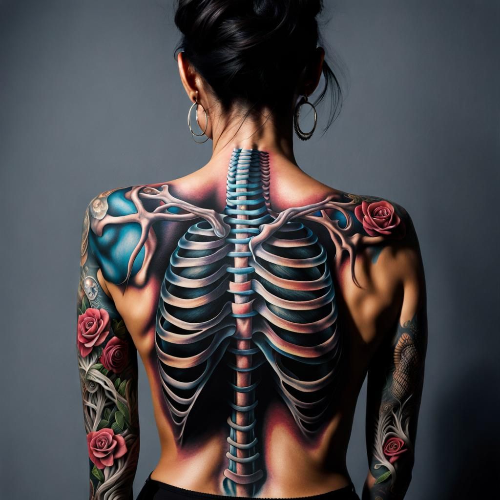 Optical Illusion Tattoo of Human Anatomy