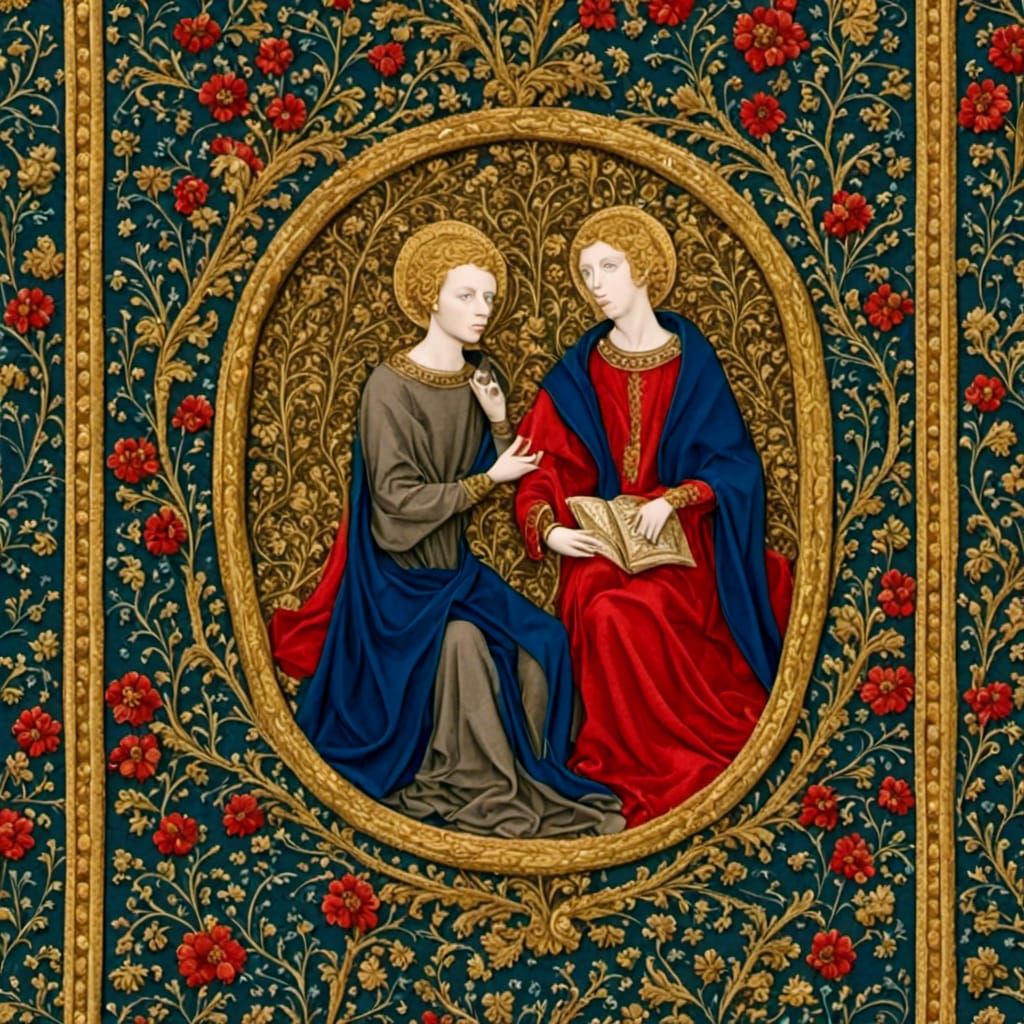 Man in 1400s Clothing, Medieval Art Portrait