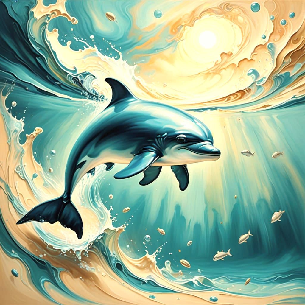 Surreal Porpoise in a Melting Matte Landscape